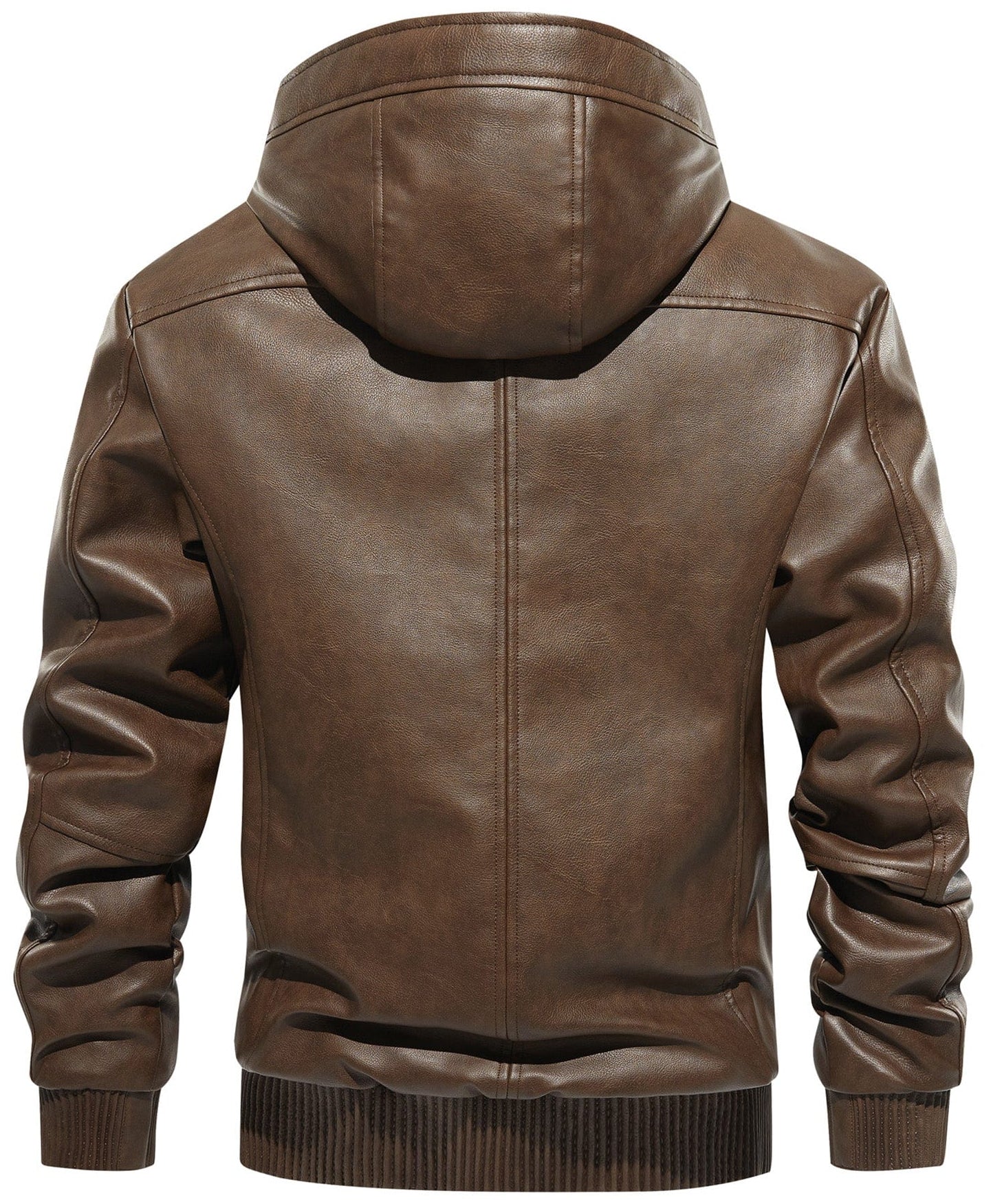 Plaid Lined PU Leather Jacket for Men | Casual Wear