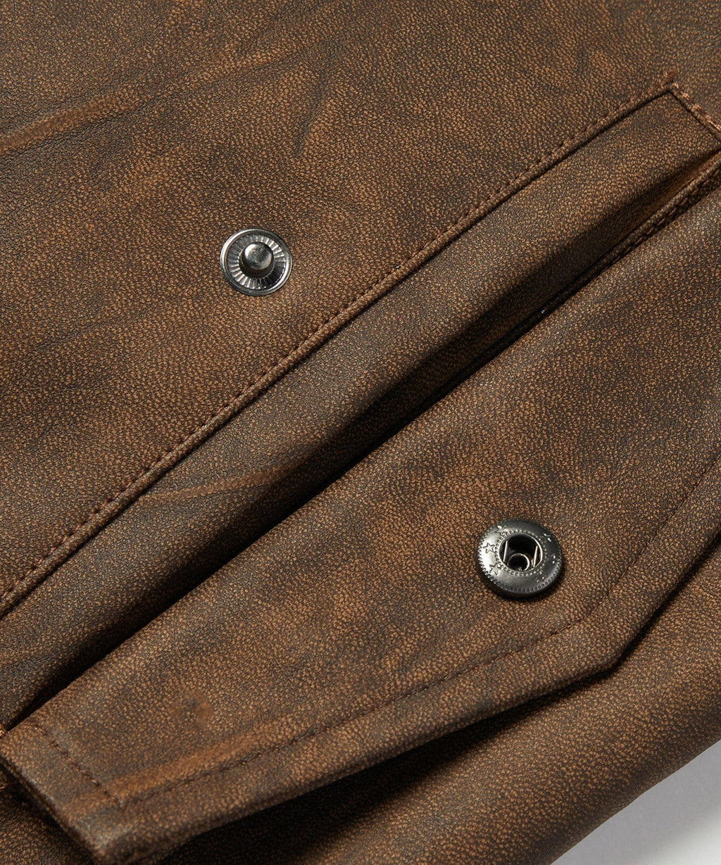 Multi Pocket PU Leather Utility Jacket for Men | Everyday Wear