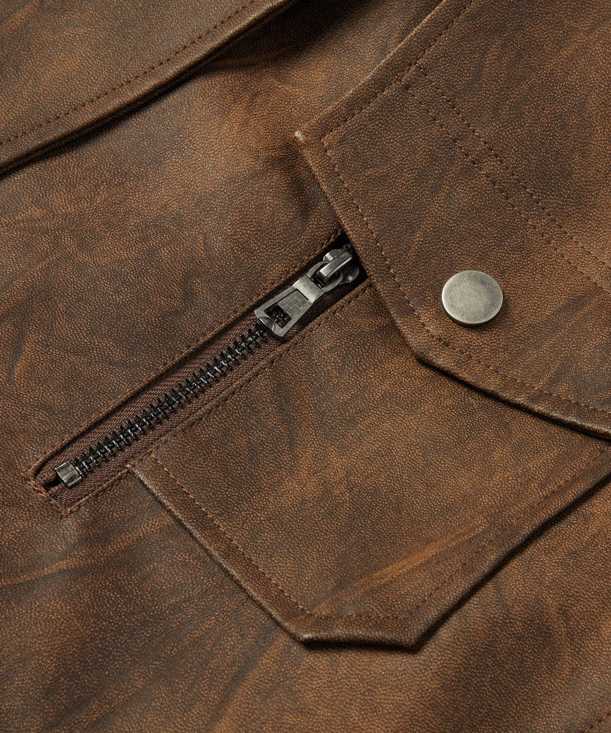 Multi Pocket PU Leather Utility Jacket for Men | Everyday Wear