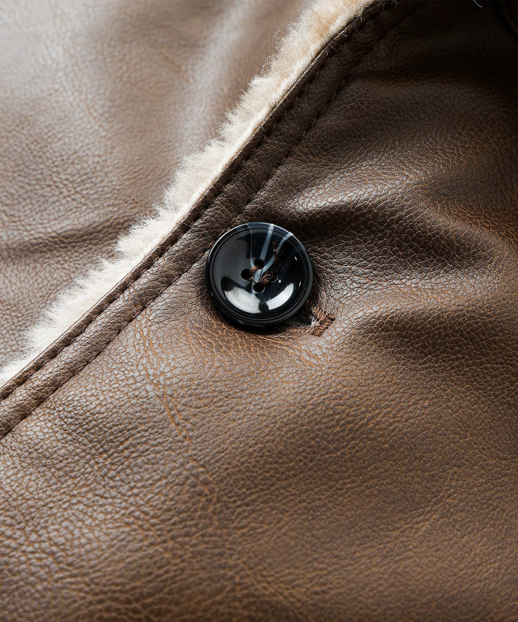 PU Leather Winter Coat for Men | Cold Weather Outerwear