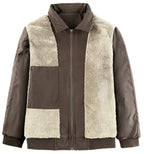 Fleece Lined Structured Collar Zip Bomber Jacket for Men | Winter Outerwear