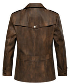 Multi Pocket PU Leather Utility Jacket for Men | Everyday Wear