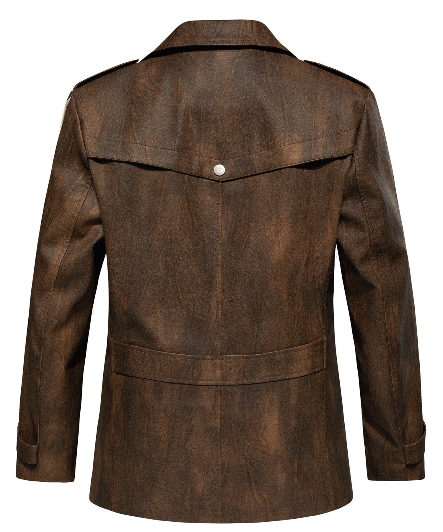 Multi Pocket PU Leather Utility Jacket for Men | Everyday Wear
