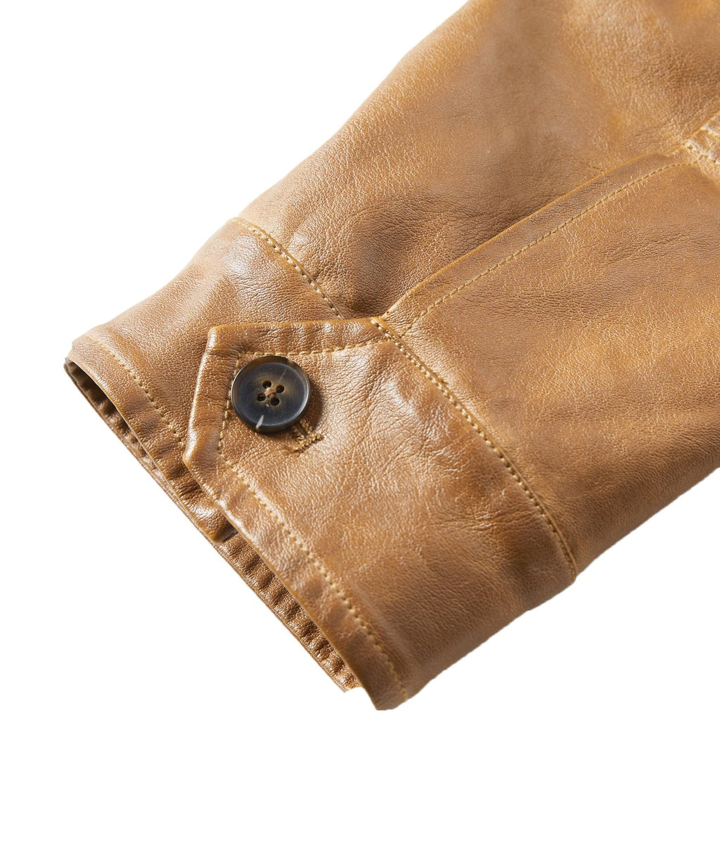 Four Pocket Epaulette Field Style PU Leather Jacket for Men | Everyday Wear