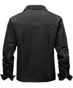 Flannel Lined Button Front Denim Shirt Jacket for Men | Cool Weather