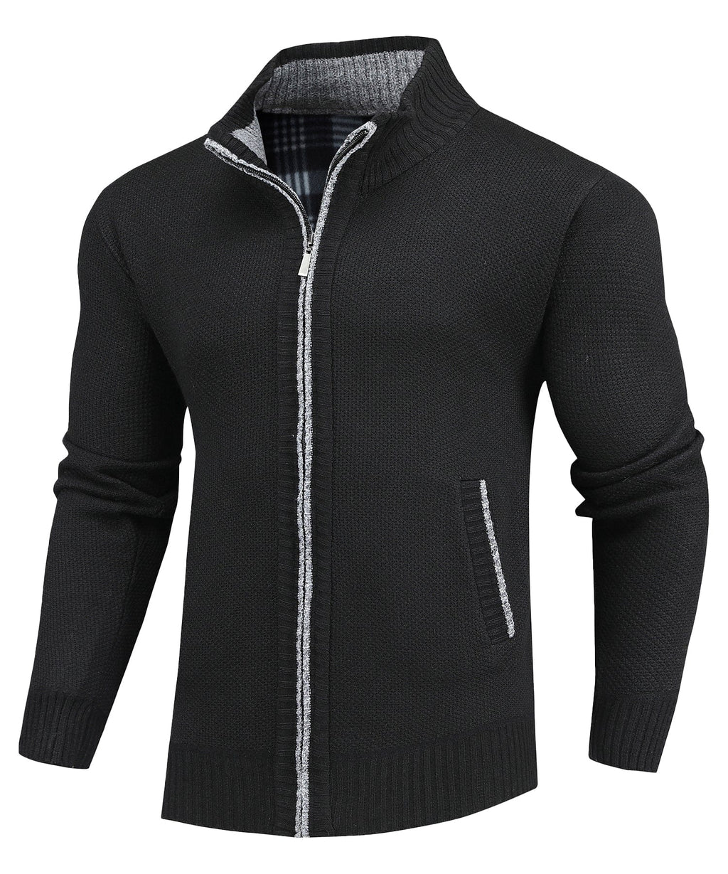 Flannel Lined Full Zip Sweater for Men | Cold Weather Layering
