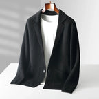 Merino Wool Knit Blazer Cardigan for Men | Office and Casual Wear