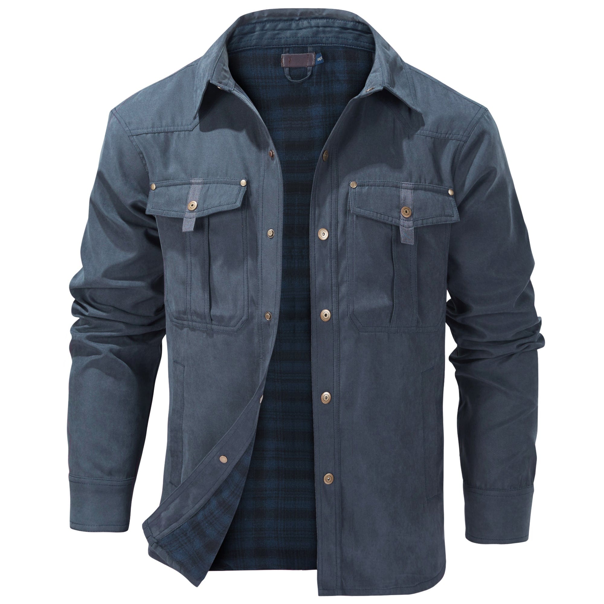 Flannel Lined Dual Chest Pocket Jacket for Men | Multi-Season Wear