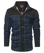 Snap Front Faux Fur Lined Flannel Jacket for Men | Winter Outerwear
