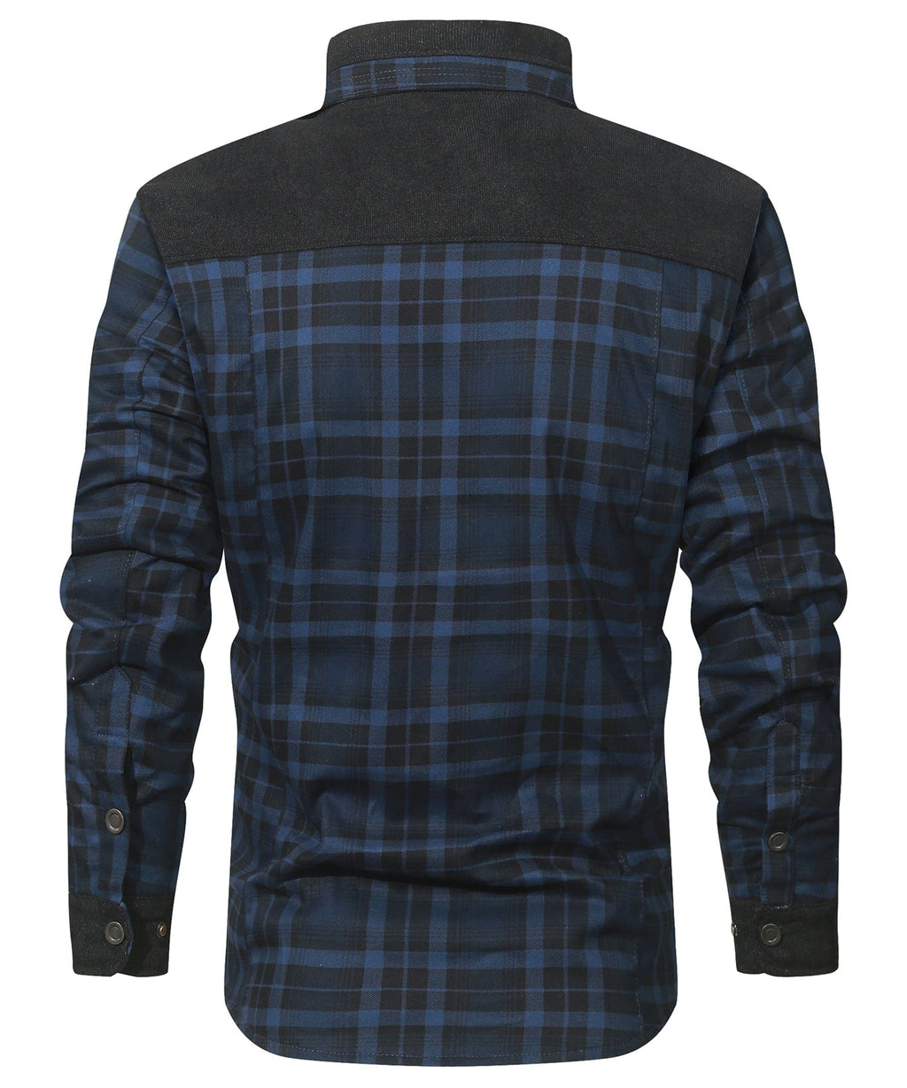 Snap Front Faux Fur Lined Flannel Jacket for Men | Winter Outerwear