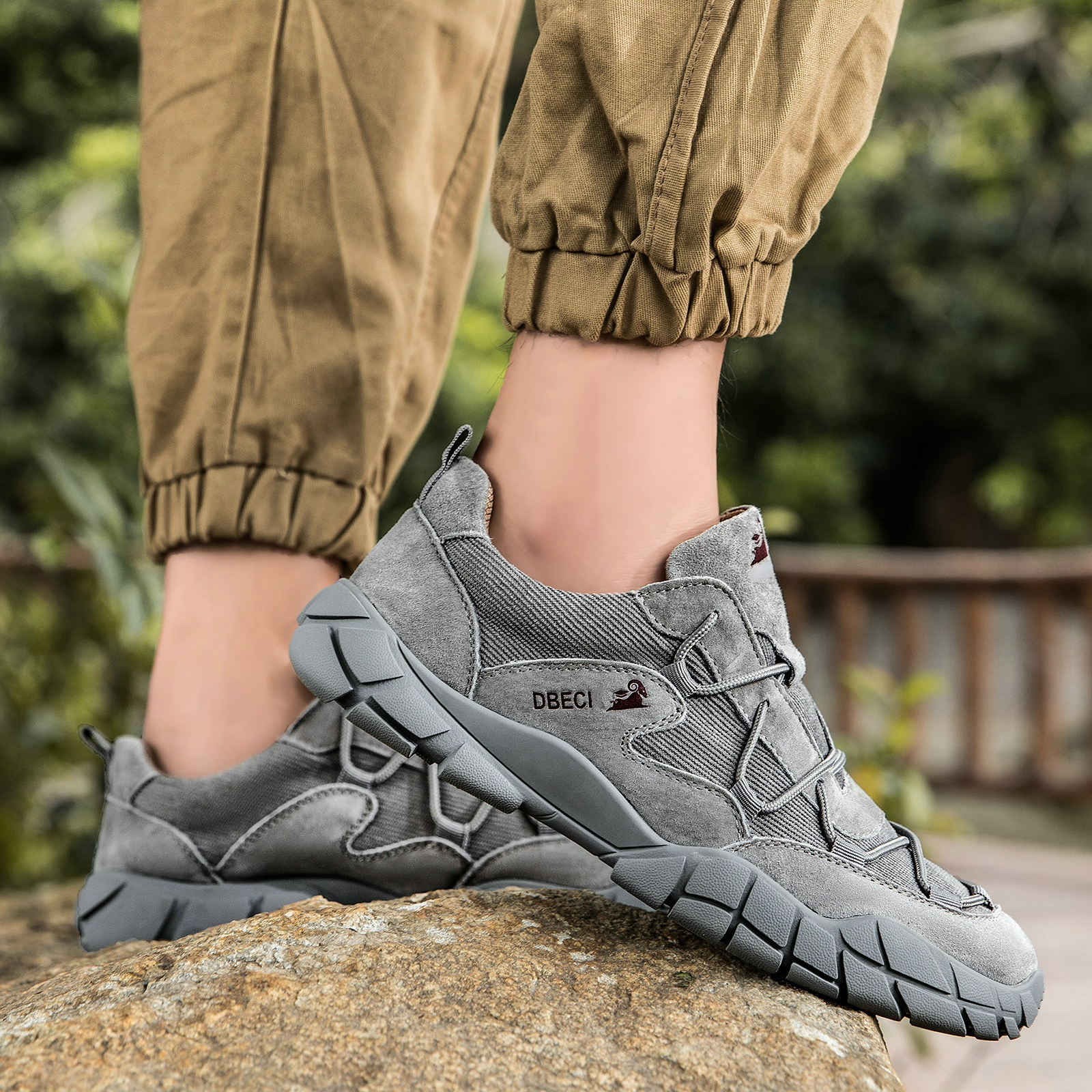 Suede and Mesh Trail Sneakers for Men | Outdoor and Urban Wear