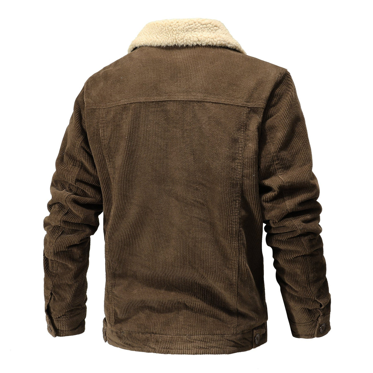 Sherpa Lined Button Front Cotton Bomber Jacket for Men | Winter Outerwear