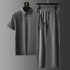 Button Up Polo Shirt and Tailored Trouser Set for Men | Smart Casual Wear