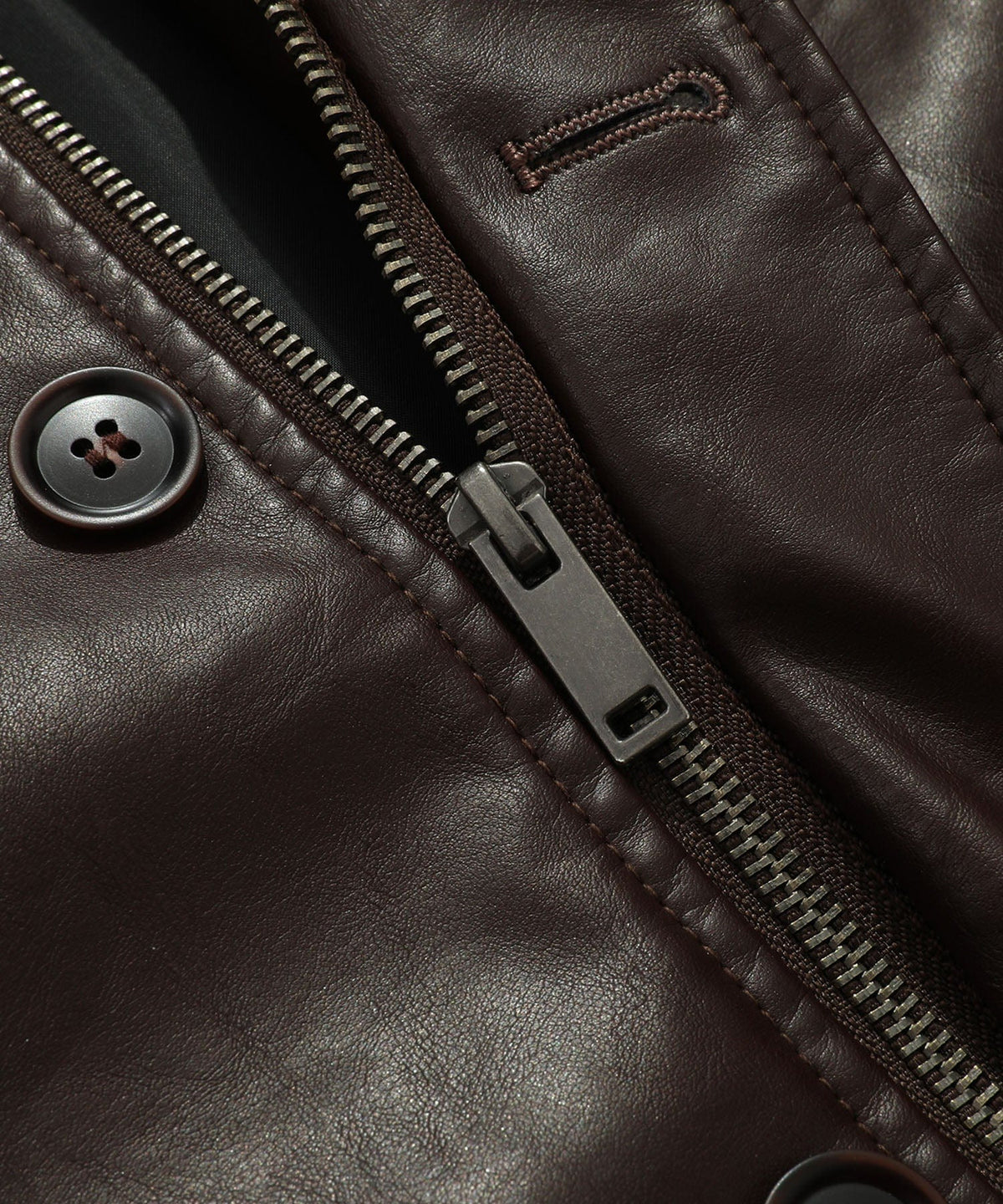 Coffee Brown PU Leather Zip Up Jacket for Men | Casual Wear