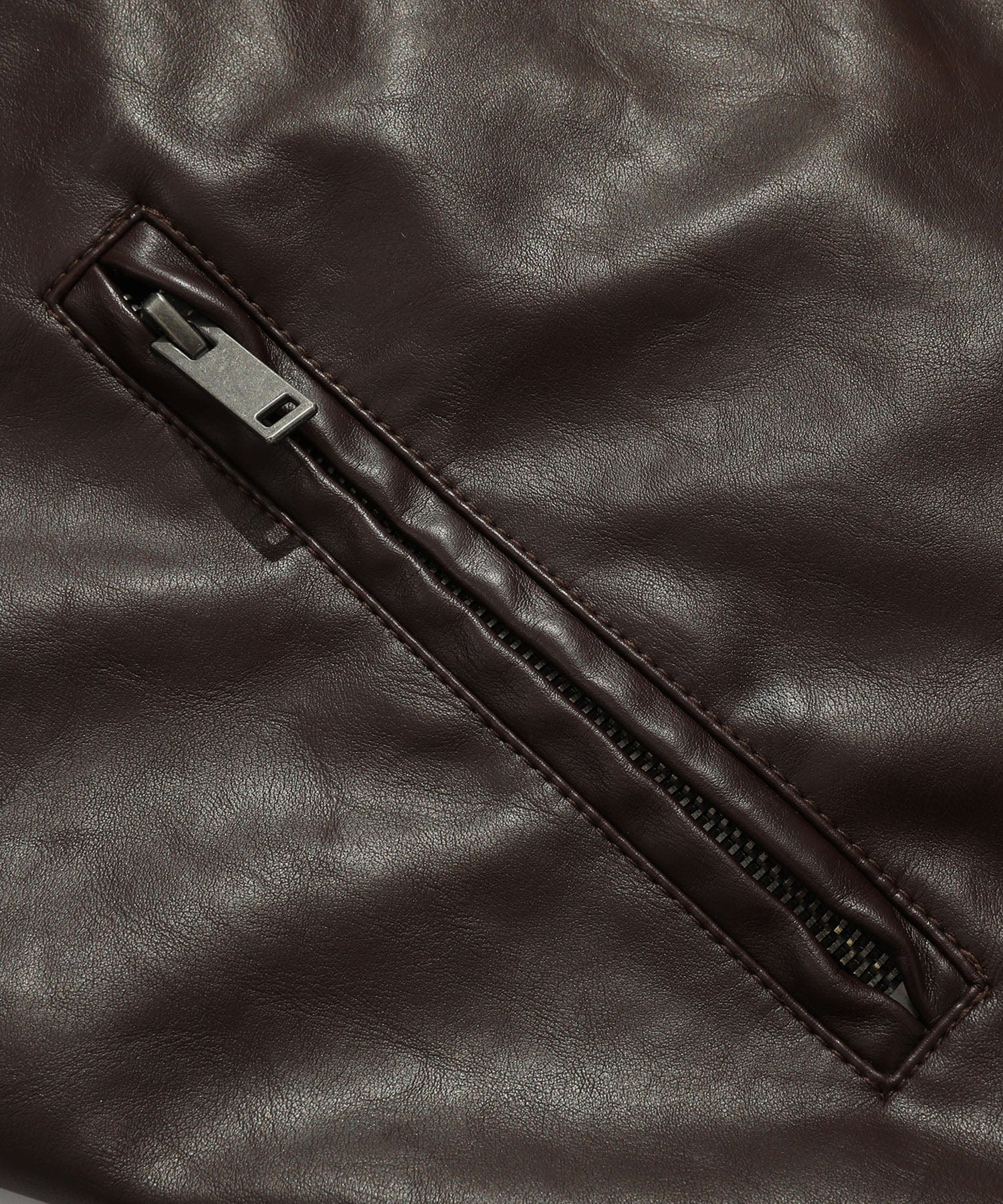 Coffee Brown PU Leather Zip Up Jacket for Men | Casual Wear