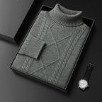Cable Knit Cashmere Turtleneck Sweater for Men | Winter Layering