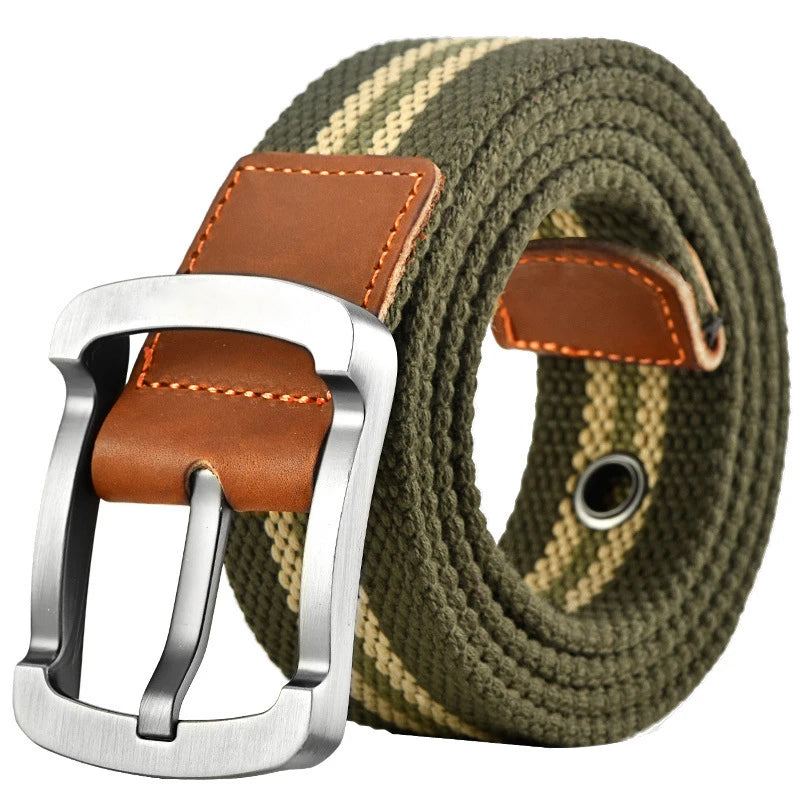 Canvas Waist Belt with Pin Buckle