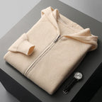 Merino Wool Hooded Knit Cardigan Jacket for Men | Cold Weather Layering