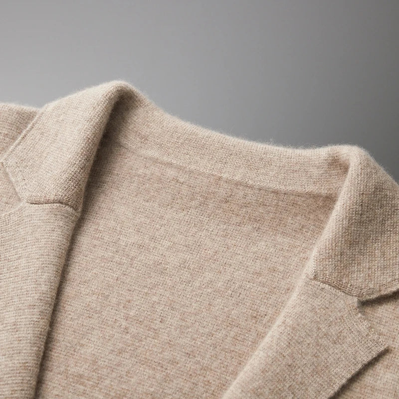 Merino Wool Knit Blazer Cardigan for Men | Office and Casual Wear