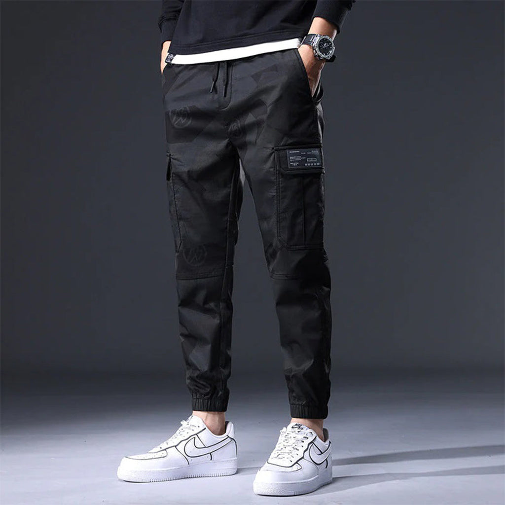 Geometric Camo Cargo Joggers for Men | Streetwear and Outdoor Use