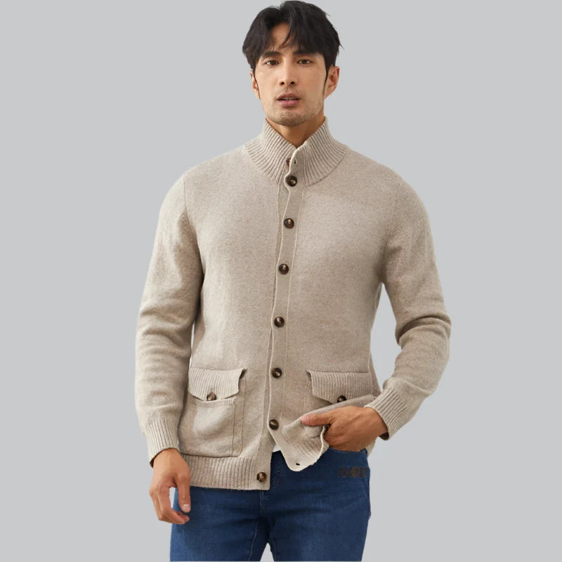 Cashmere Button Up Cardigan for Men | Autumn and Winter Wear