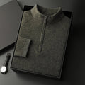 Pure Cashmere Half Zip Mock Neck Sweater for Men | Smart Casual Wear