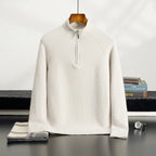 Pure Cashmere Half Zip Mock Neck Sweater for Men | Smart Casual Wear