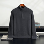 Pure Cashmere Half Zip Mock Neck Sweater for Men | Smart Casual Wear