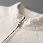Pure Cashmere Half Zip Mock Neck Sweater for Men | Smart Casual Wear