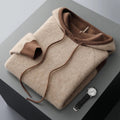 Pure Cashmere Knit Hooded Pullover Sweater for Men | Winter Layering