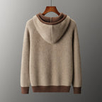Pure Cashmere Knit Hooded Pullover Sweater for Men | Winter Layering