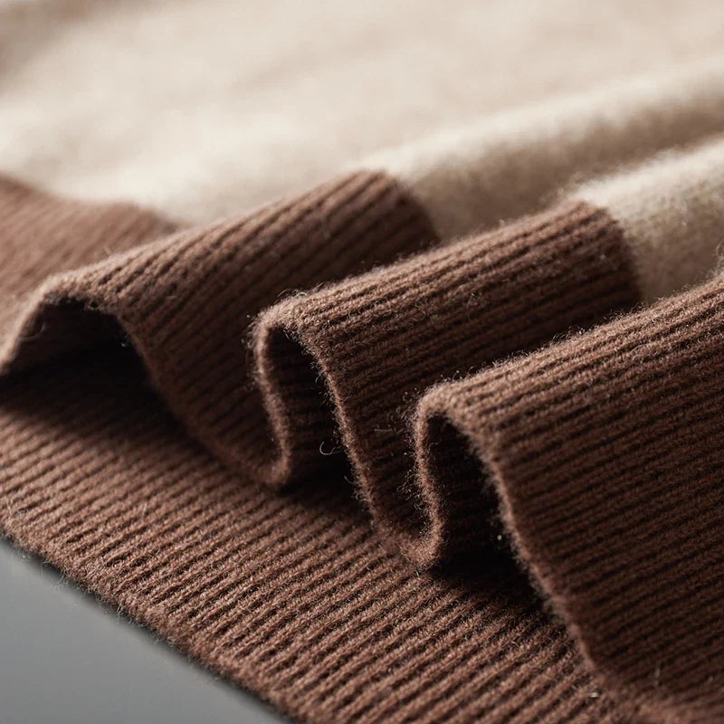 Pure Cashmere Knit Hooded Pullover Sweater for Men | Winter Layering
