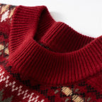 Jacquard Cashmere Blend Half Turtleneck Sweater for Men | Smart Casual Wear