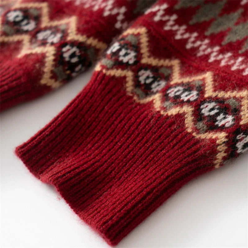 Jacquard Cashmere Blend Half Turtleneck Sweater for Men | Smart Casual Wear