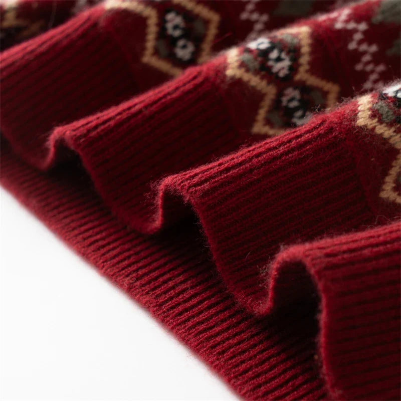 Jacquard Cashmere Blend Half Turtleneck Sweater for Men | Smart Casual Wear