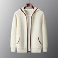 Cashmere Blend Full Zip Knit Hoodie for Men | Casual Layering