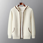 Cashmere Blend Full Zip Knit Hoodie for Men | Casual Layering