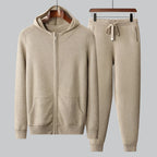 Himalayan Cashmere Knit Hoodie and Jogger Set for Men | Cold Weather Wear