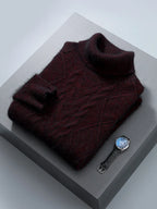 Cable Knit Pure Cashmere Turtleneck Sweater for Men | Autumn and Winter Wear