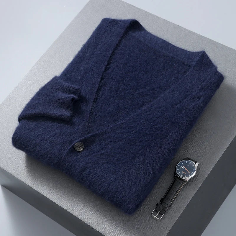 Pure Cashmere V Neck Cardigan for Men | Smart Casual Layering
