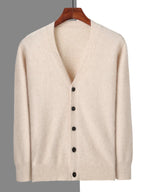 Pure Cashmere V Neck Cardigan for Men | Smart Casual Layering