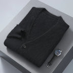 Pure Cashmere V Neck Cardigan for Men | Smart Casual Layering