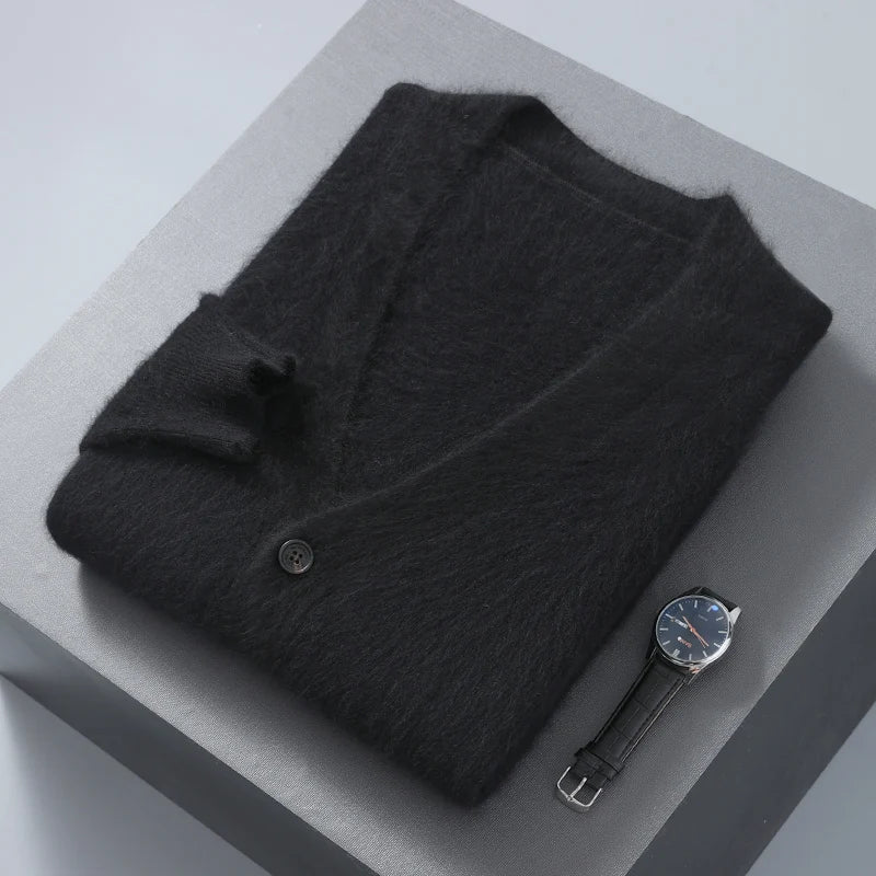 Pure Cashmere V Neck Cardigan for Men | Smart Casual Layering