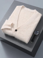 Pure Cashmere V Neck Cardigan for Men | Smart Casual Layering