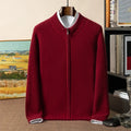 Pure Cashmere Ribbed Zip Up Cardigan for Men | Winter Layering