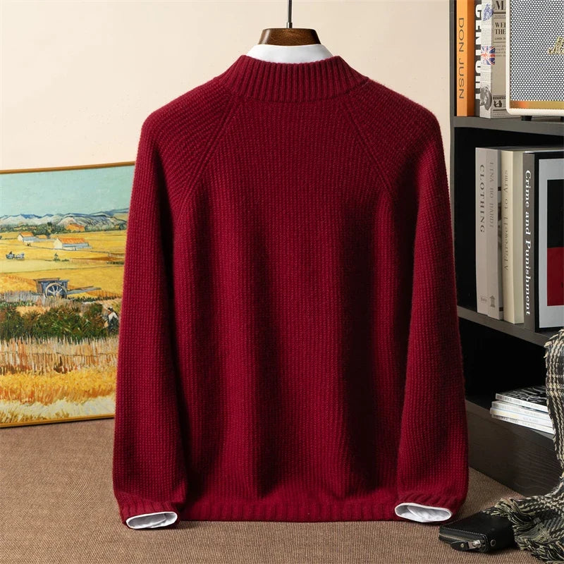 Pure Cashmere Ribbed Zip Up Cardigan for Men | Winter Layering