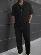 Short Sleeve Shirt and Trouser Two Piece Set for Men | Casual Wear