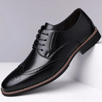 Classic Leather Brogue Wingtip Oxford Shoes for Men | Formal Wear
