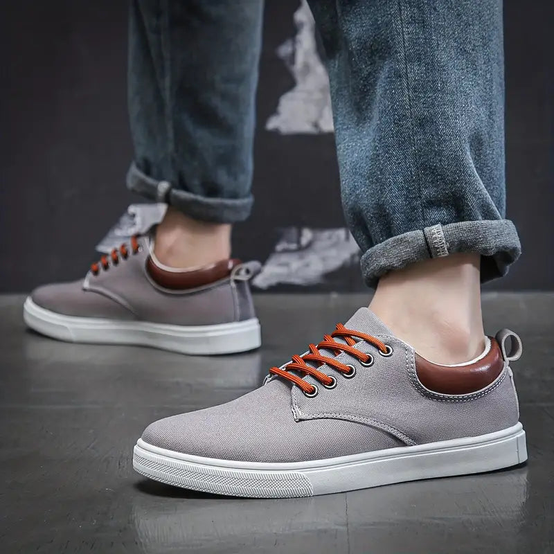 Classic Canvas Low Top Lace Up Sneakers for Men | Streetwear