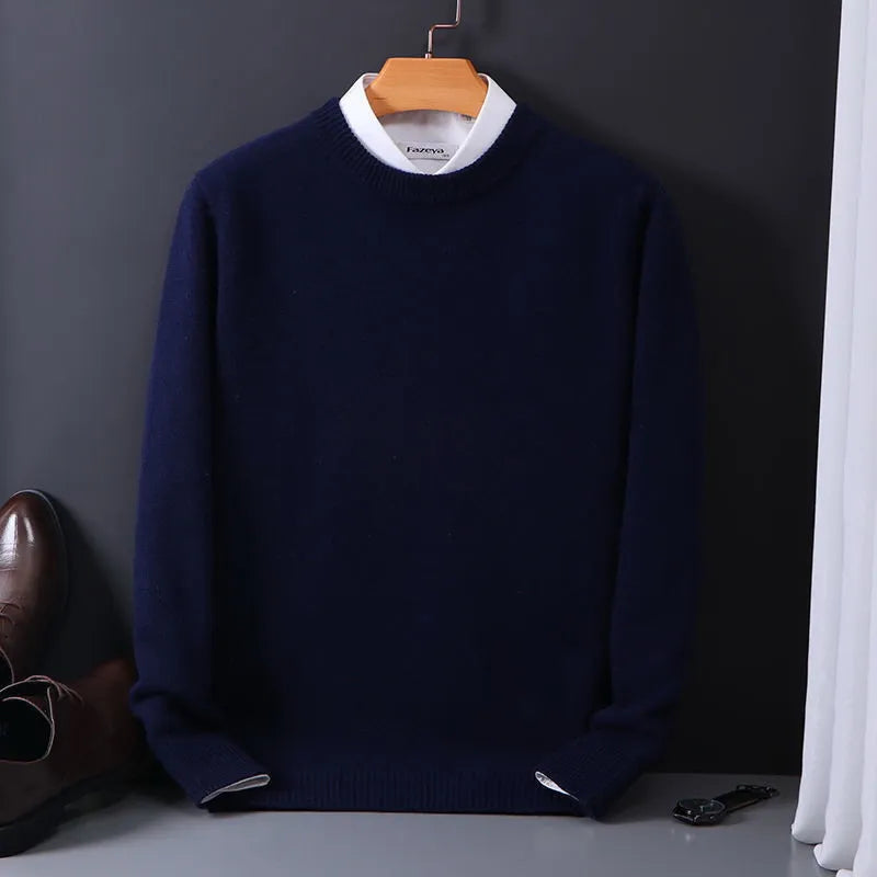 Cashmere Crew Neck Sweater for Men | Smart Casual Wear